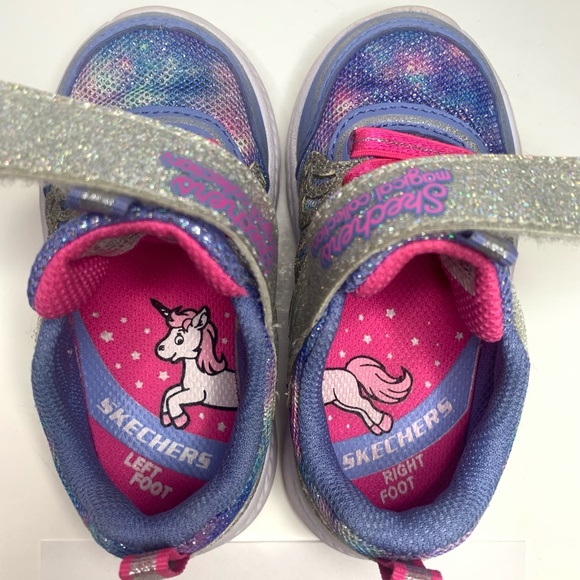 Skechers Magical Collection Unicorn Glitter Shoes 302116N Little Girls US Size 5 - Picture 9 of 12